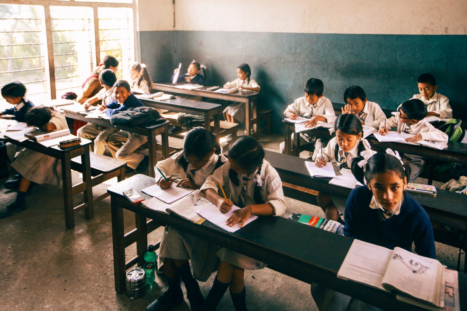 Cadets of Sainik School Katni, Madhya Pradesh, focused in the classroom