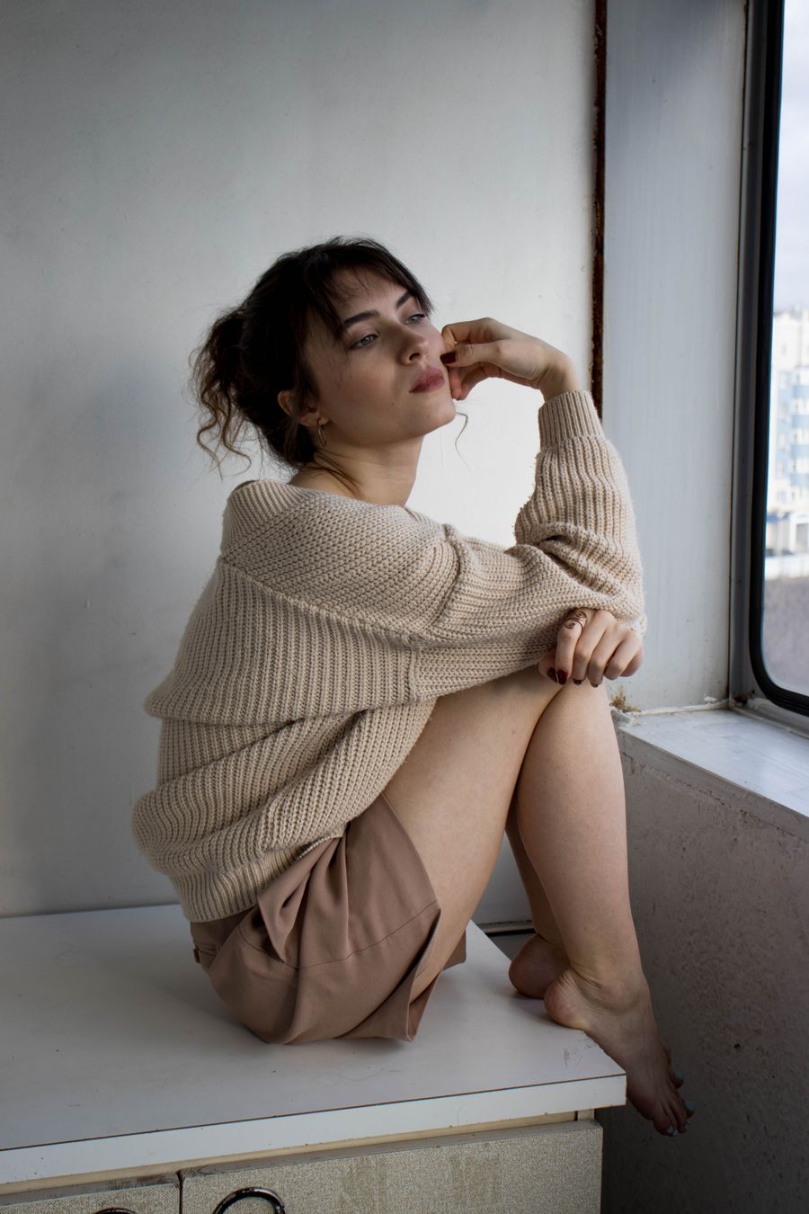 Oatmeal Ribbed Knit