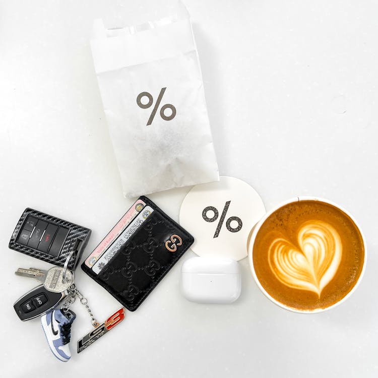 Coffee, Wallet, Keys And Accessories