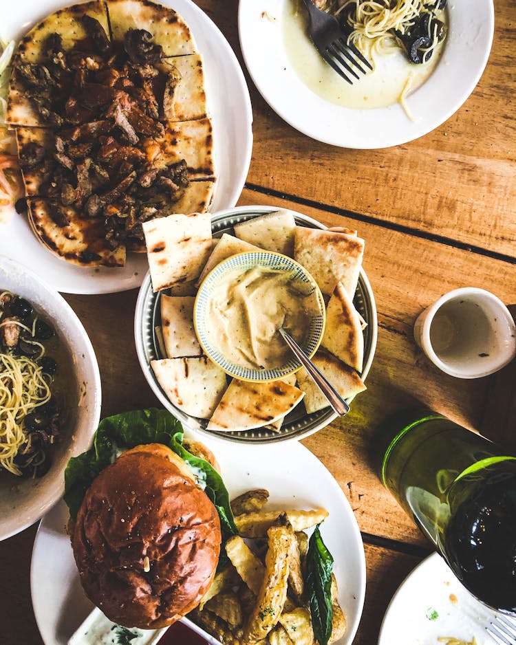 Flatbread Served With Hearty Dishes