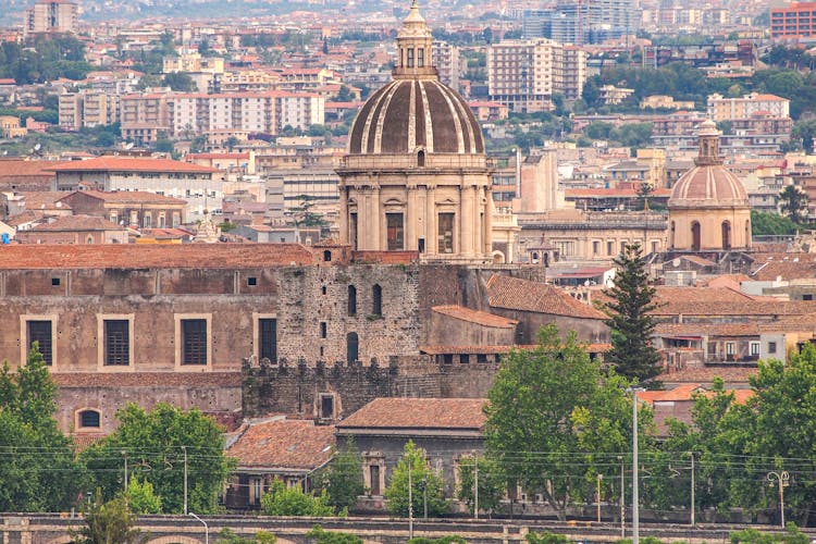 Dome Of Cathedral Towering Over City