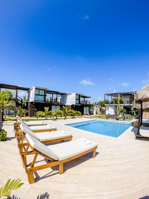 
A Resort under a Clear Blue Sky