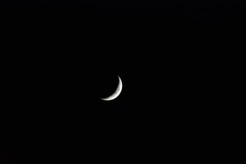 White Crescent Moon in the Sky