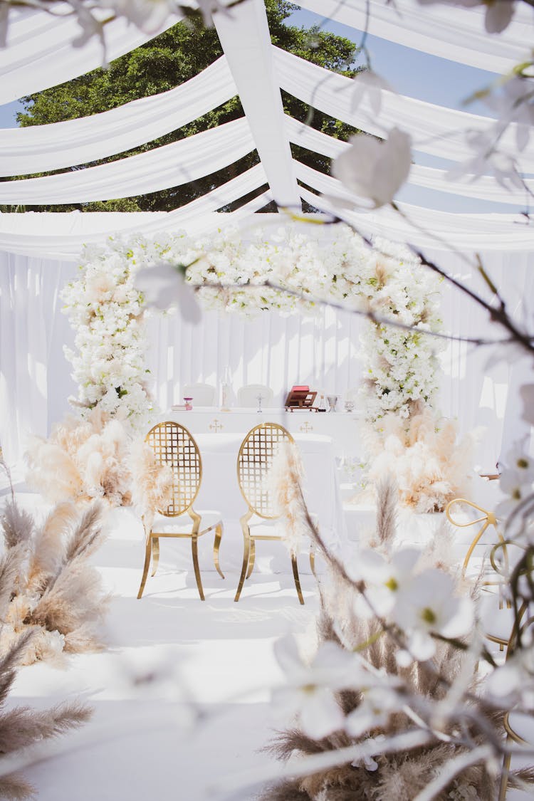 White Themed Wedding Reception