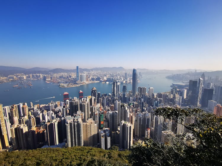 Aerial View Of The City In Hong Kong