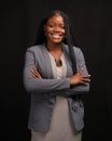 Woman in Gray Blazer Standing