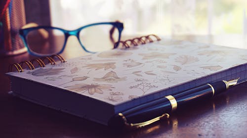Free stock photo of desk, journal, note pad