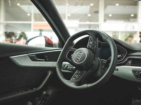 Black and Gray Audi Vehicle Interior