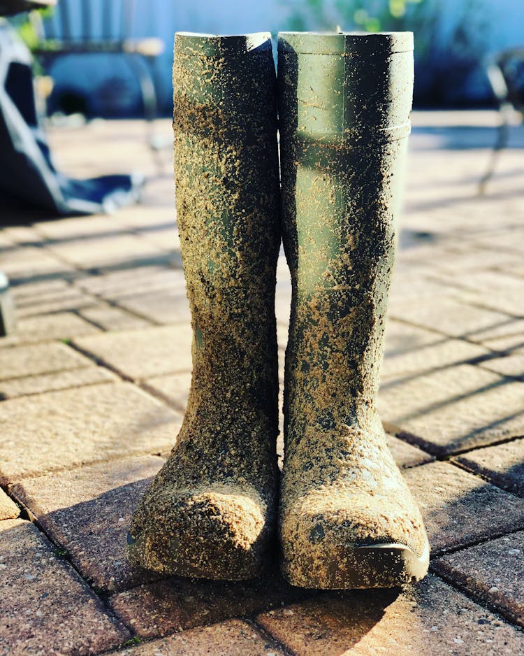 Close-Up Shot Of Dirty Boots 