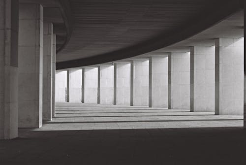 Minimalist Grayscale Photograph of a Modern Building