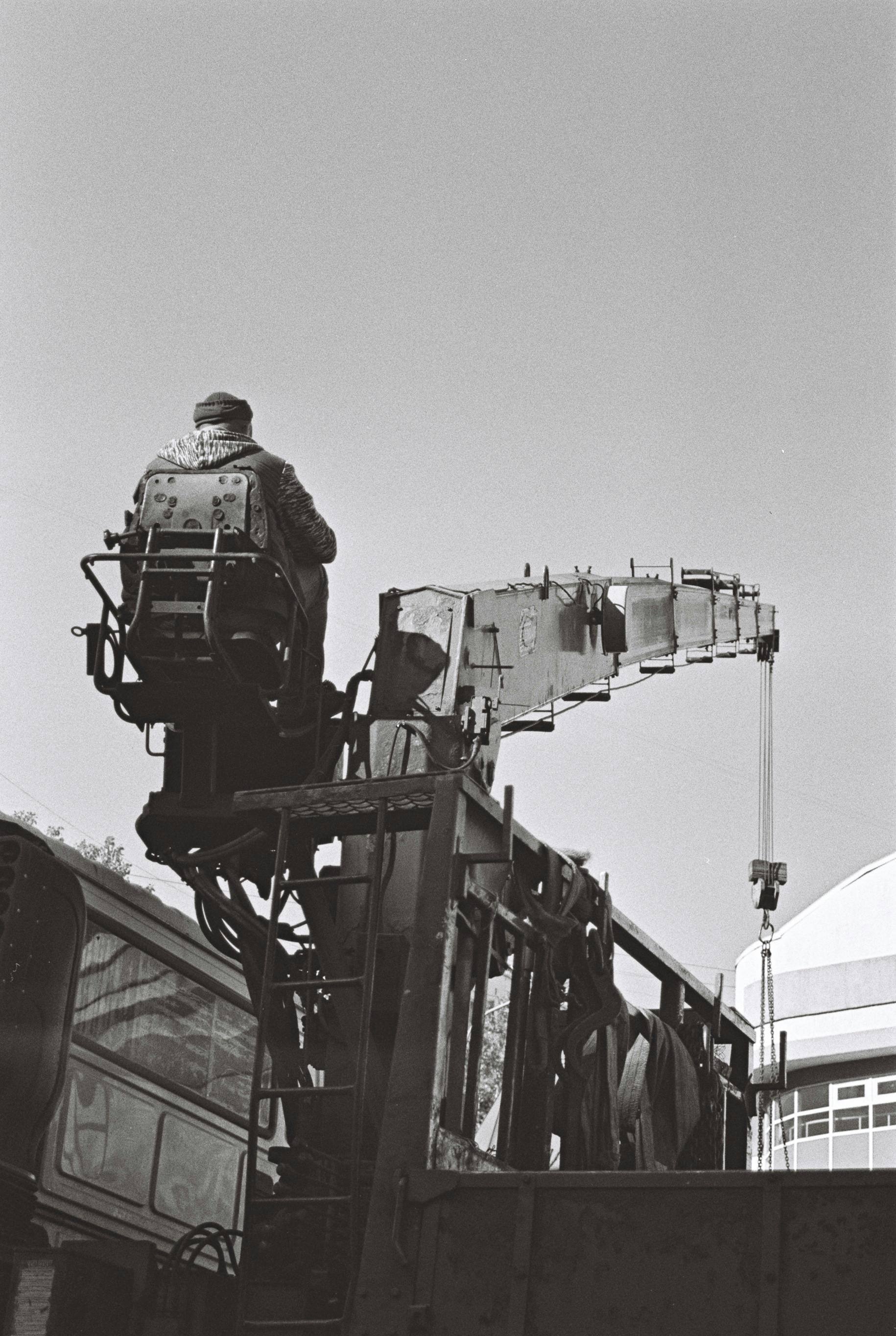 man operating a heavy equipment