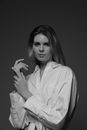 Woman in White Button Up Shirt