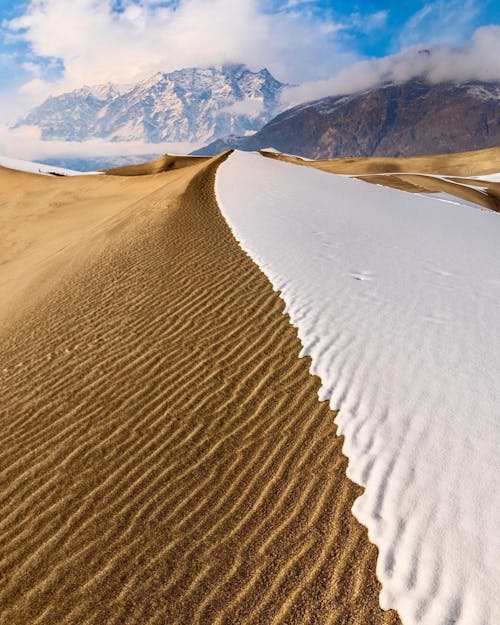 Brown Sand With Brown Mountains in the Distance