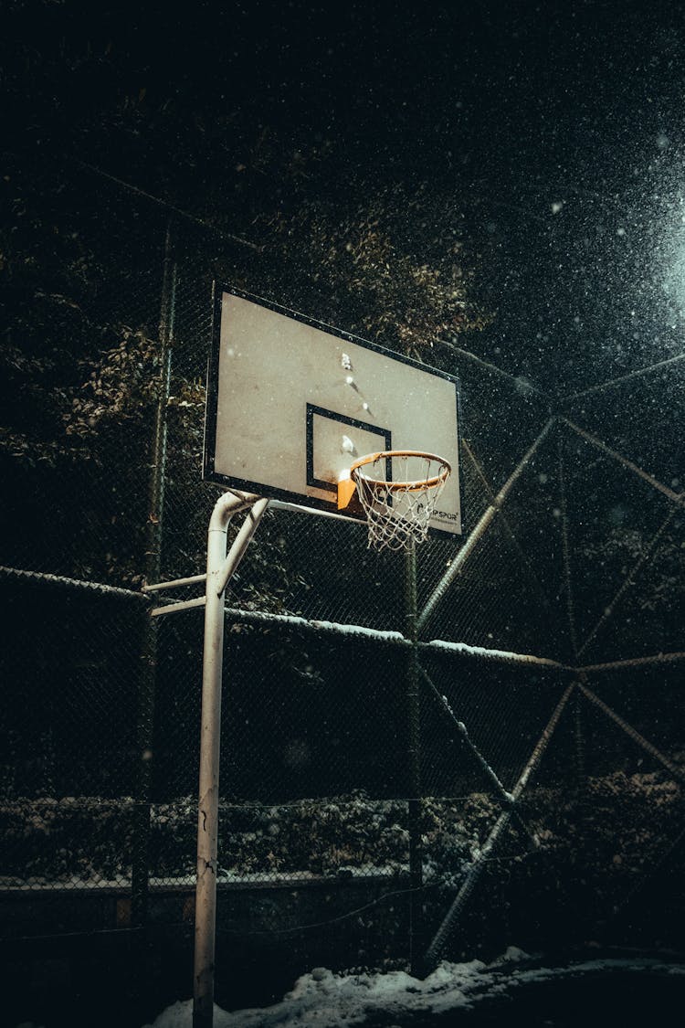 Basketball Court At Night Time