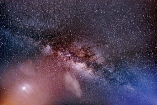 galaksi, gece gökyüzü, Samanyolu içeren Ücretsiz stok fotoğraf