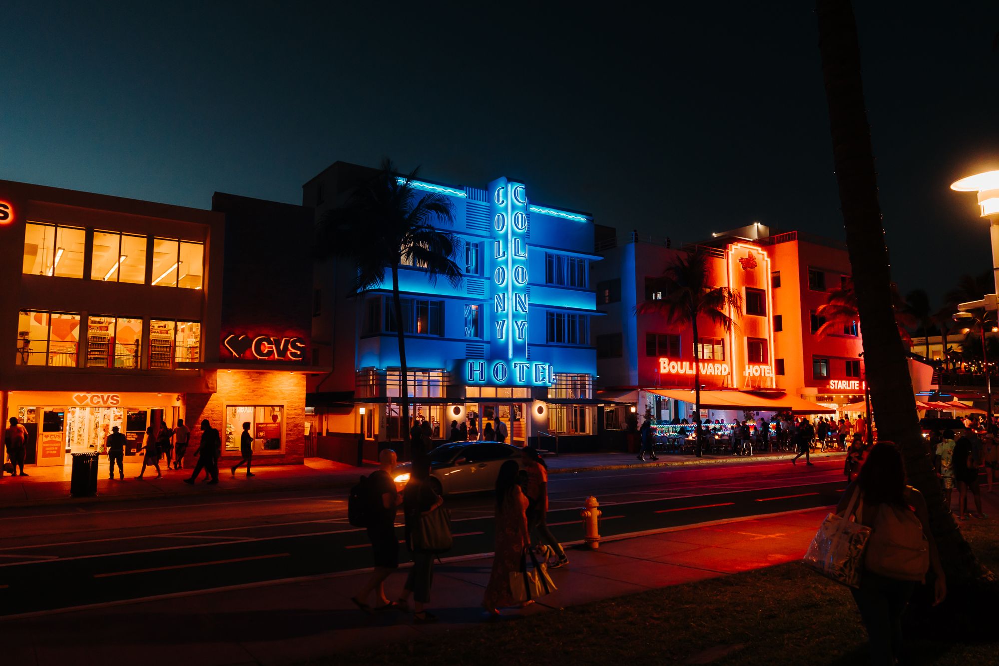 Art Deco hotels along Ocean Drive, Miami Beach