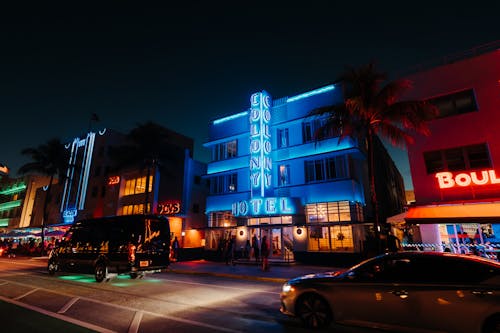 Cars near Hotel at Night