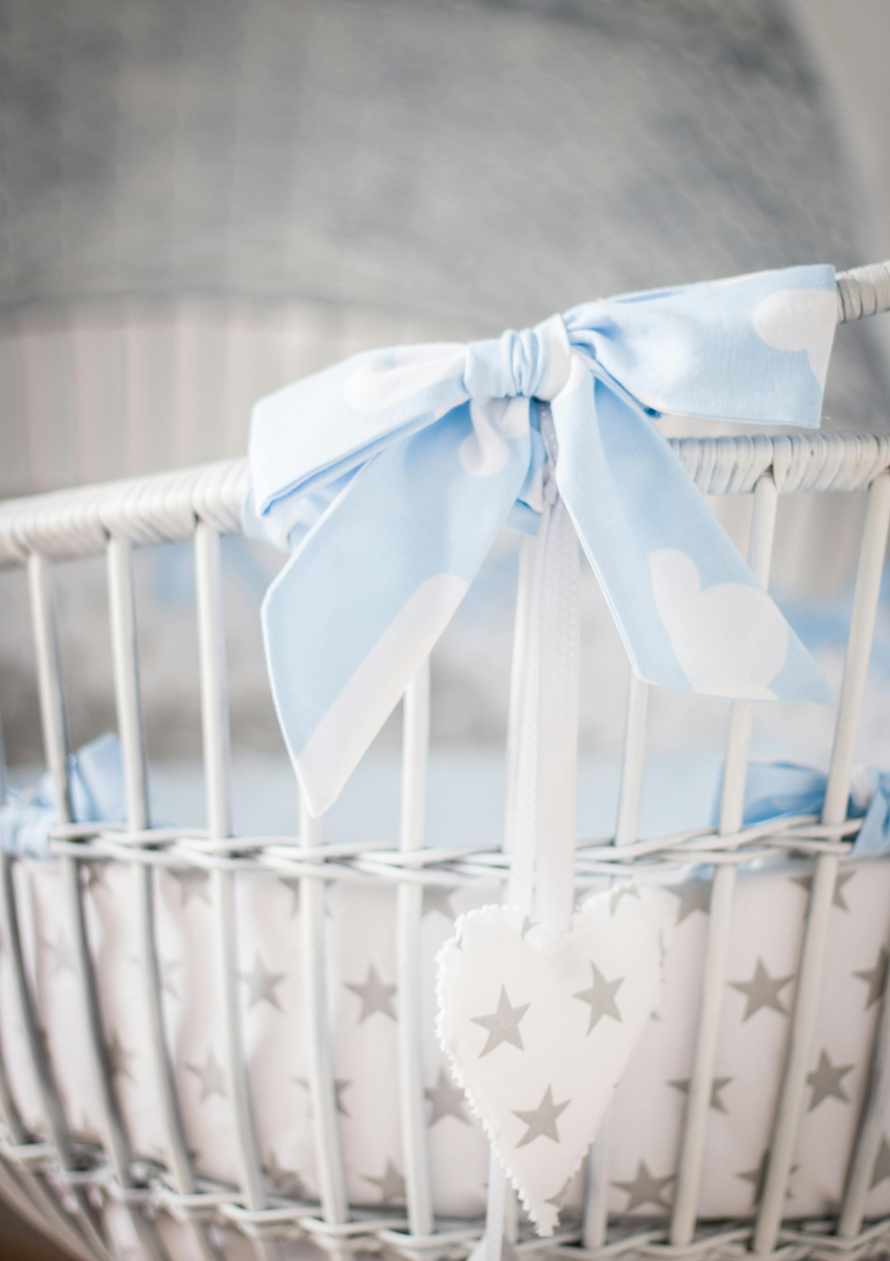 White Wooden Bassinet Free Stock Photo