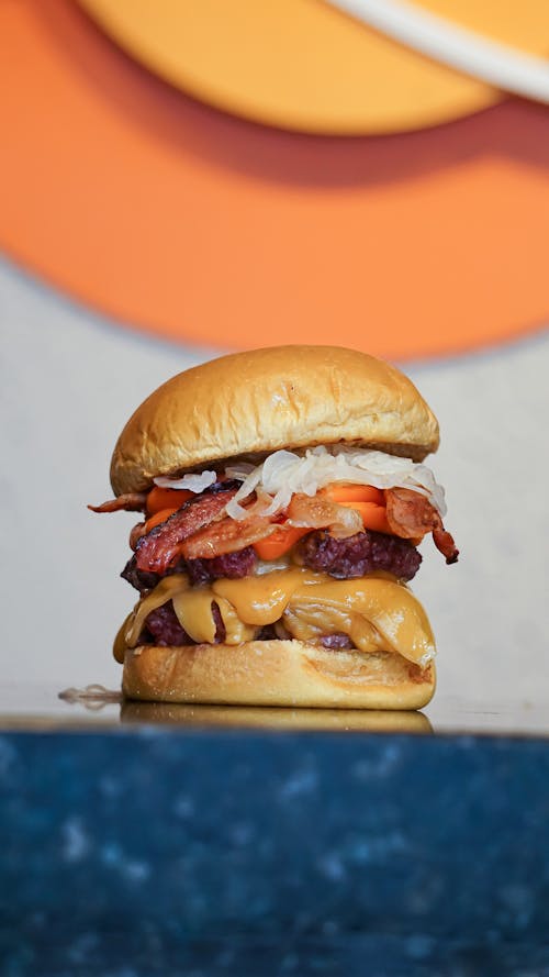 Close-Up Shot of a Burger