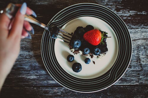 Dessert Topped with Berries 