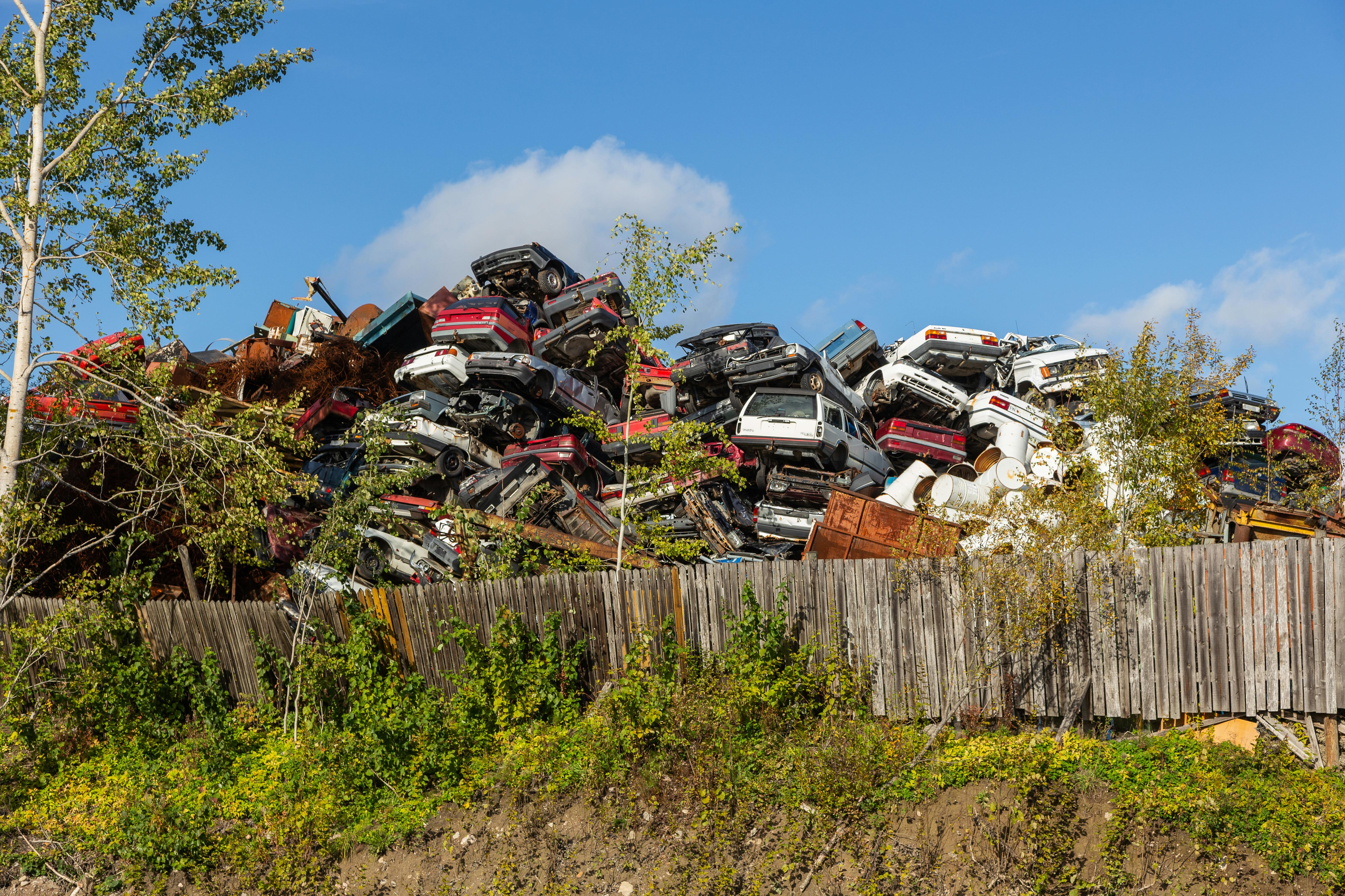 Free stock photo of auto scrap, ecology, stack