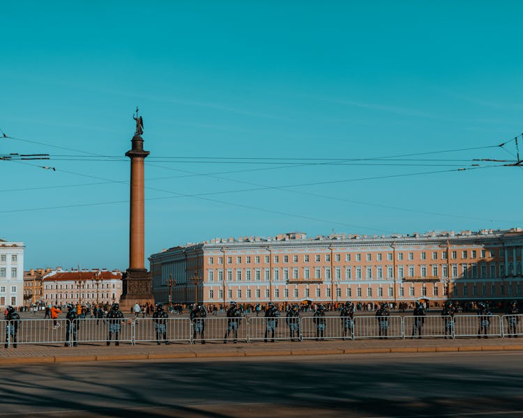 Alexander Column At Palace Square In Saint Petersburg