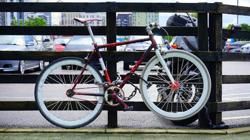 Red and White Road Bicycle