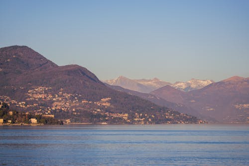 Clear Sky over Sea Shore with Hills