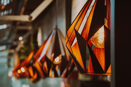 Close Up Photo of Ceiling Lamps