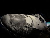 Close-Up Shot of Shuttle Atlantis in Outer Space