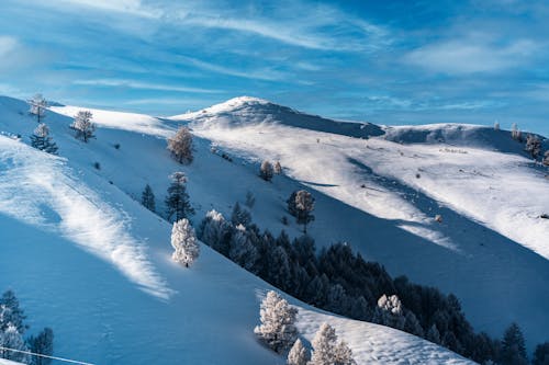 Snow Covered Mountain Under Blue Sky