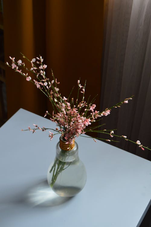Pink Flowers in a Glass Vase 