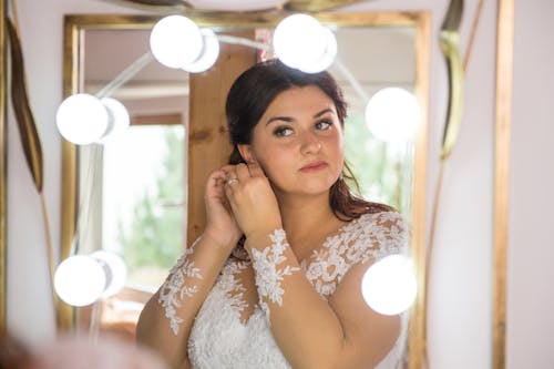 A Bride Looking into a Mirror