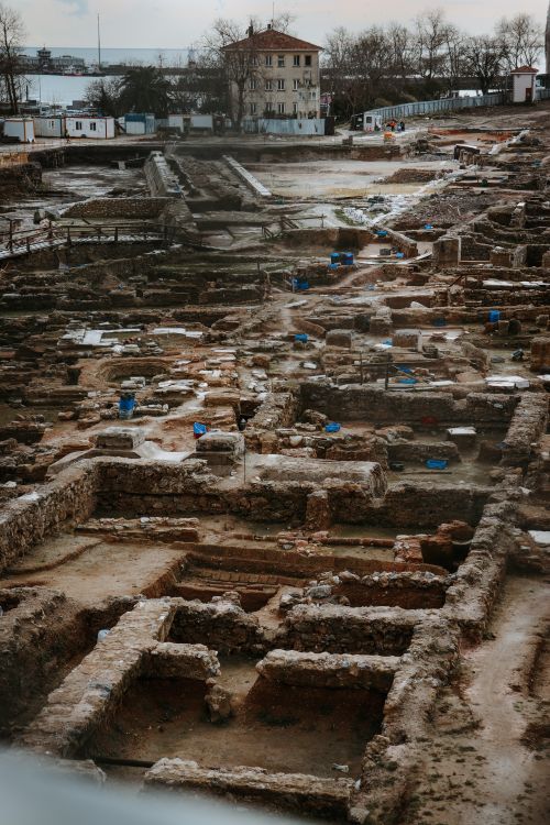 Free Excavation site showcasing ancient ruins in Istanbul, offering insights into historical urban architecture. Stock Photo
