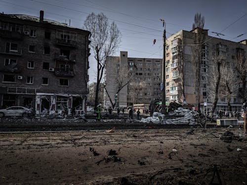 Demolition in Town in Ukraine