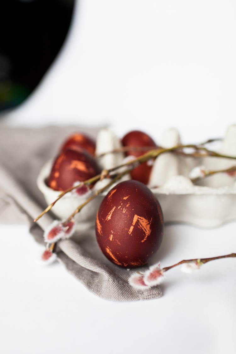 Easter Eggs And Catkins