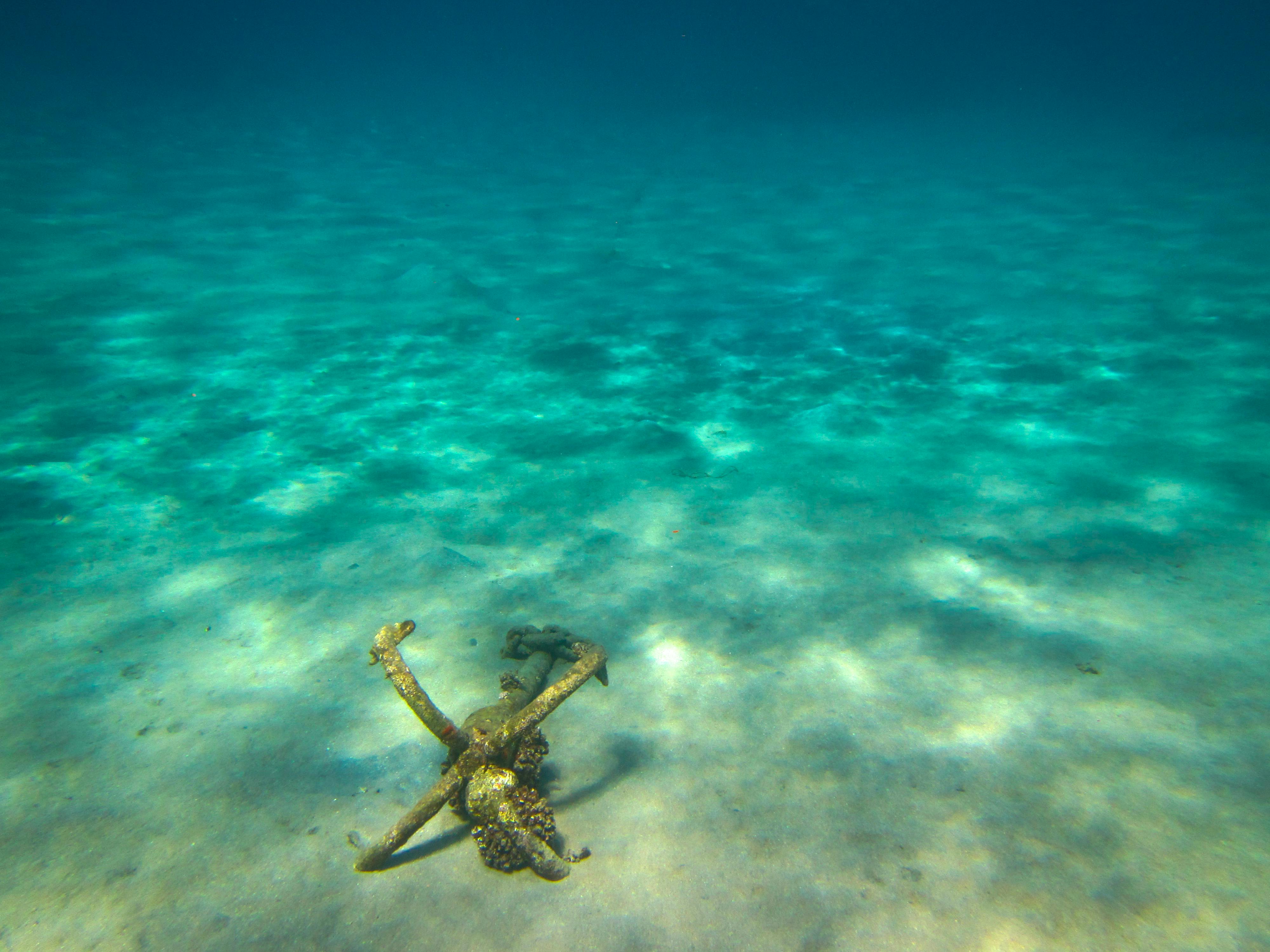 Free stock photo of anchor, blue water, deep sea