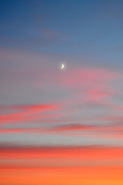 Moon on Sky at Sunset