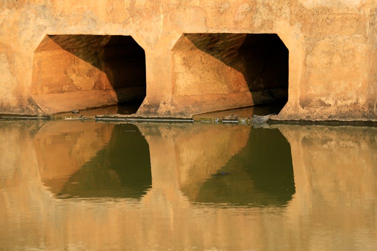 Reflection Of Water In Tunnels Entrances