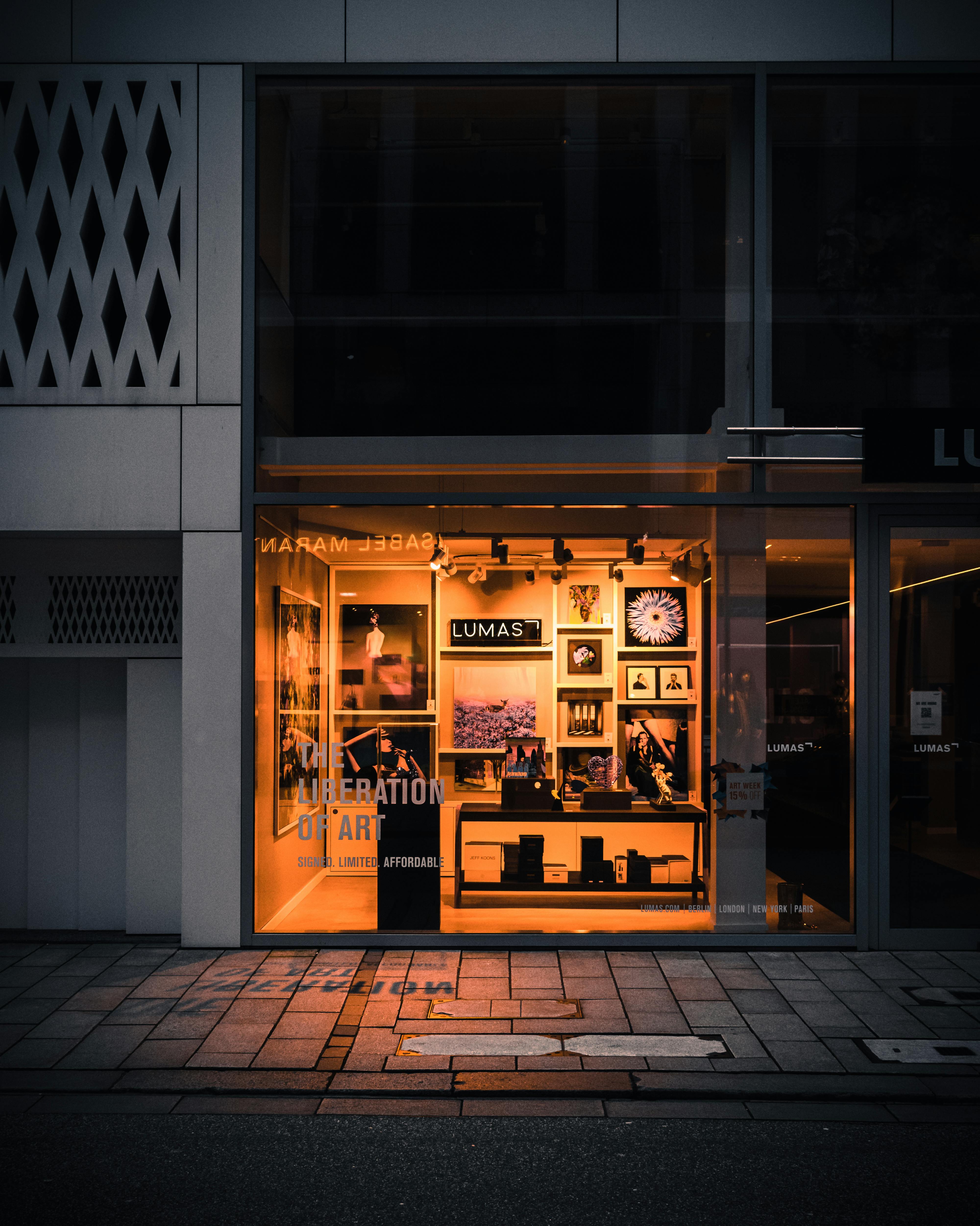 brown and white store front