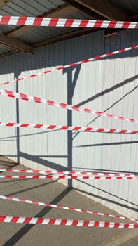 White and Red Metal Fence