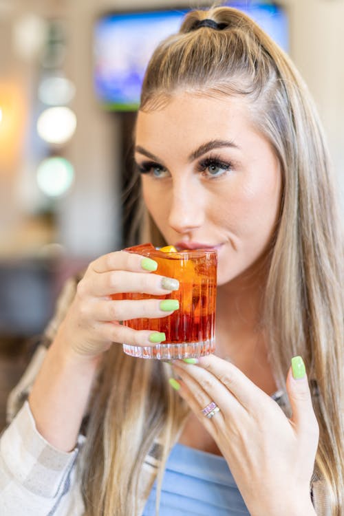 Free Lady drinking Stock Photo
