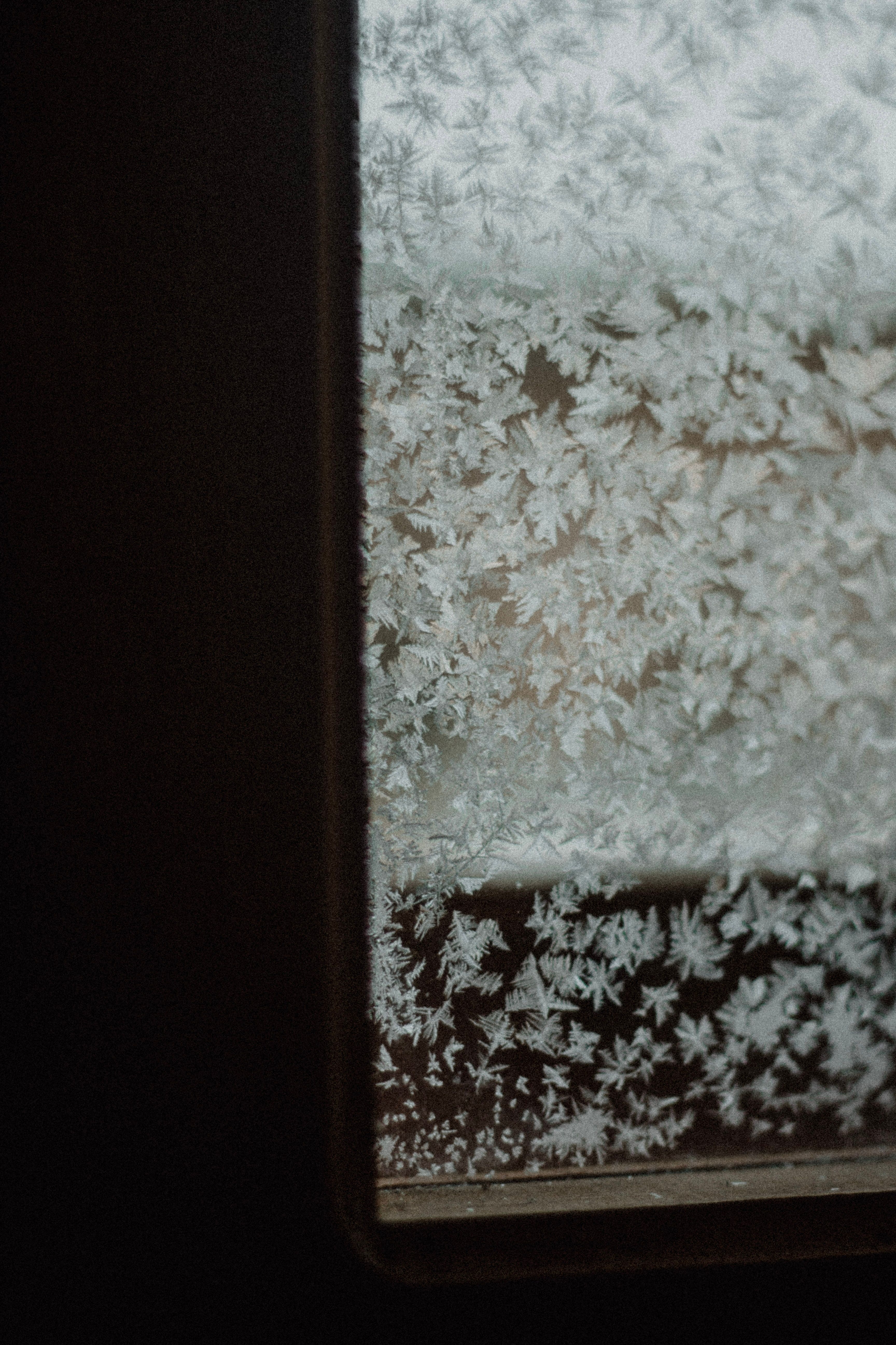 Close-Up Shot of Snowflakes on the Window · Free Stock Photo