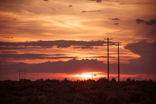 Kostenlos Orange Sonnenuntergang Stock-Foto