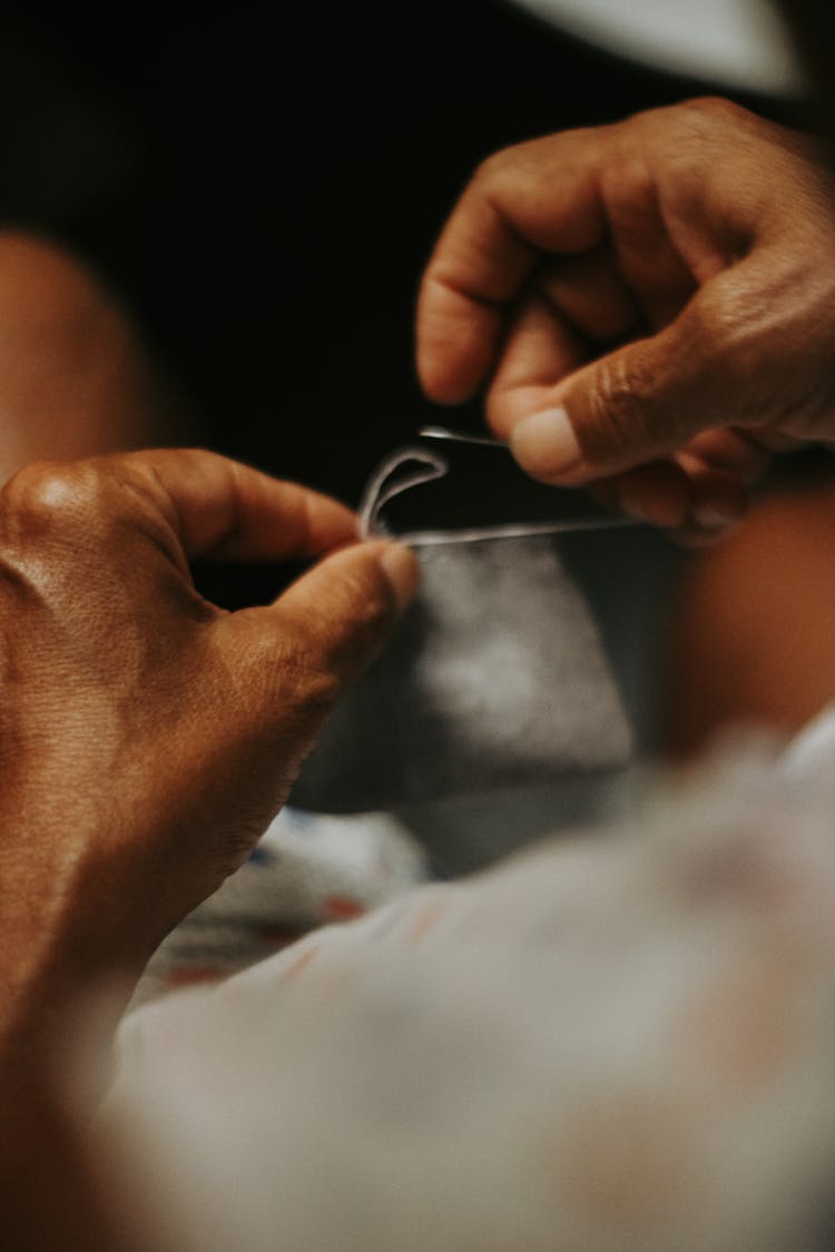 Closeup Of A Man Sawing