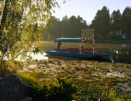 Xochimilco trajinera with mariachi — Mexico City