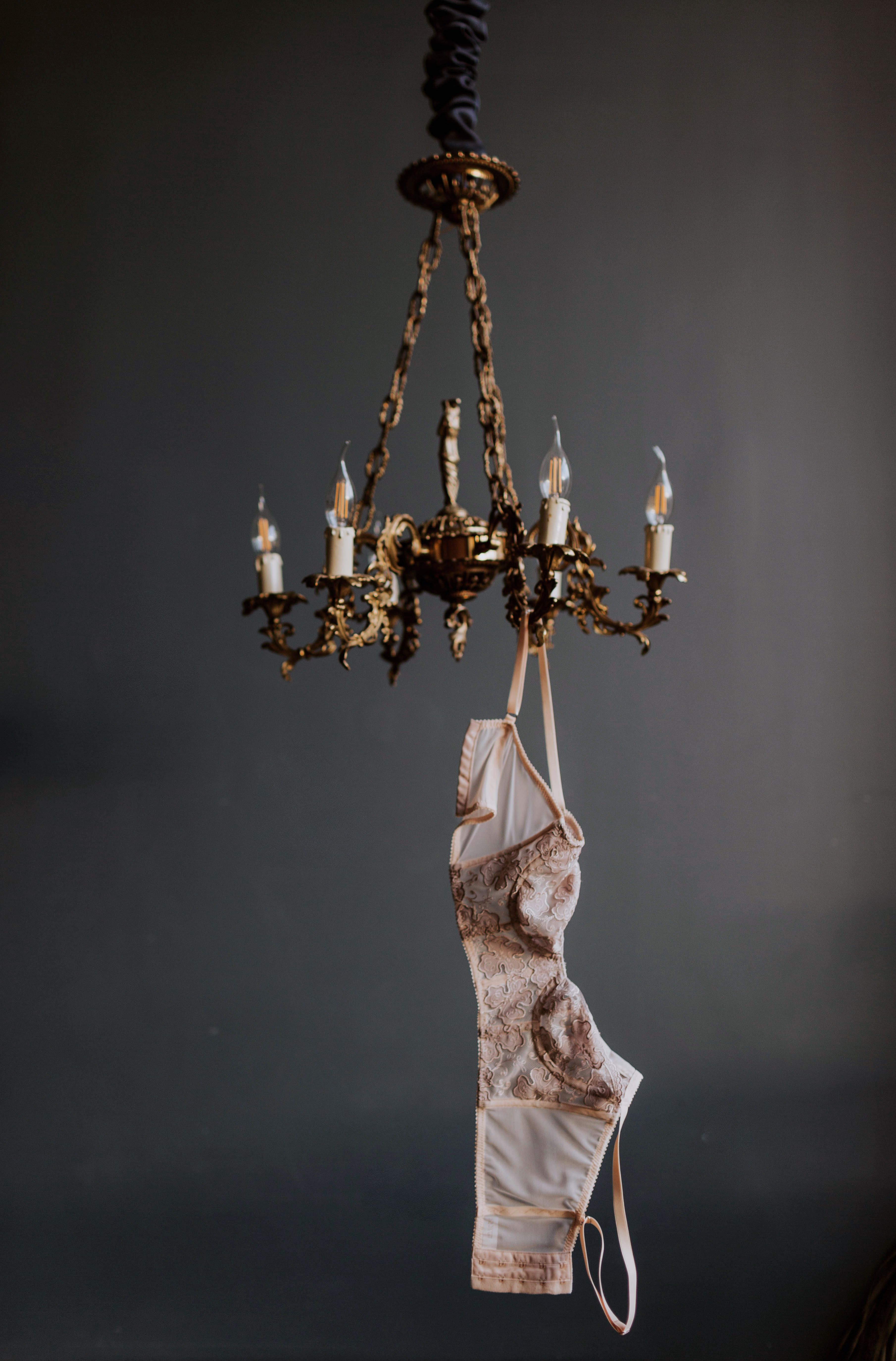 Delicate lingerie displayed in an elegant boudoir setting