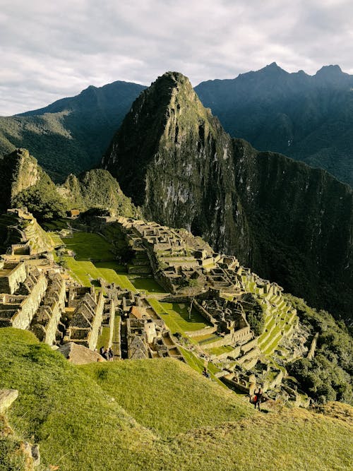 Free Aerial View of the Machu Picchu in Peru Stock Photo