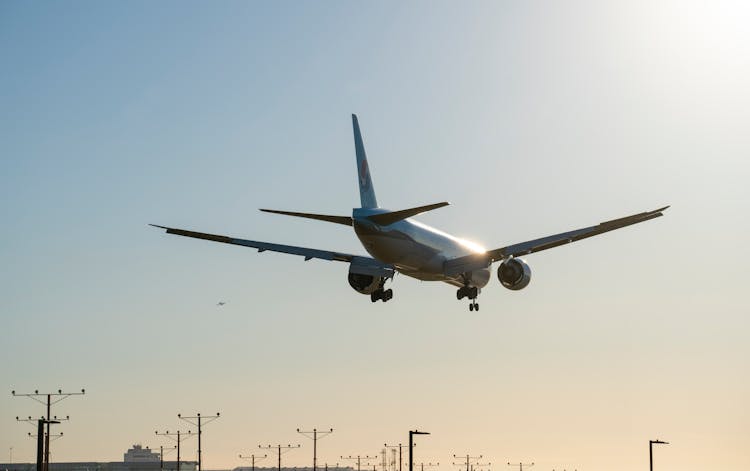 White Airplane Landing