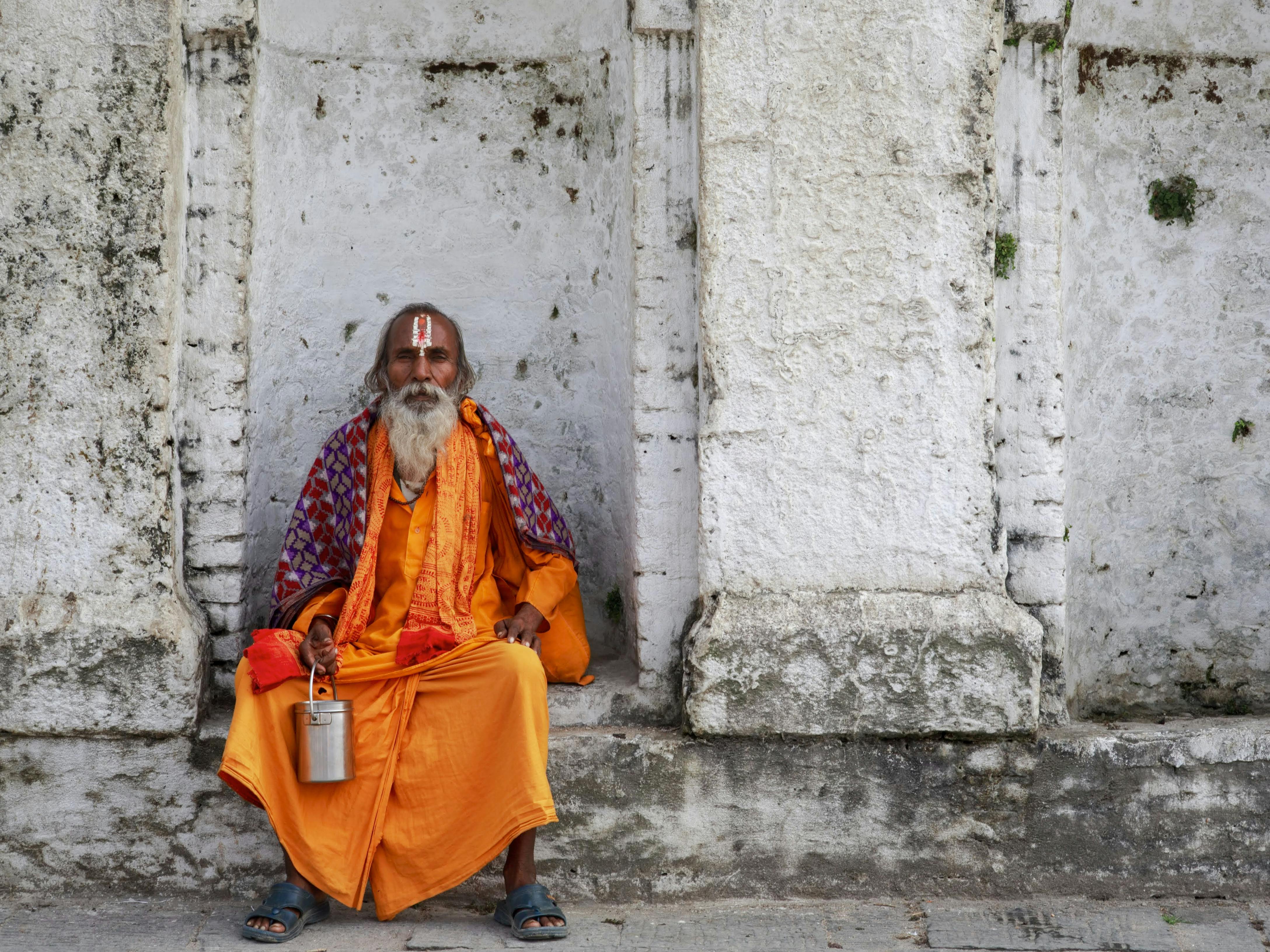 old sadhu on a walking cane by sawsengee | ePHOTOzine
